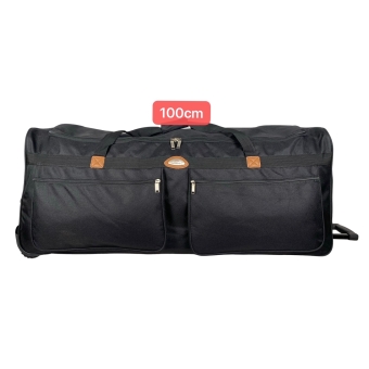 Duża torba podróżna na kółkach XL miękka z nylonu 150l Laurent 8800 czarna