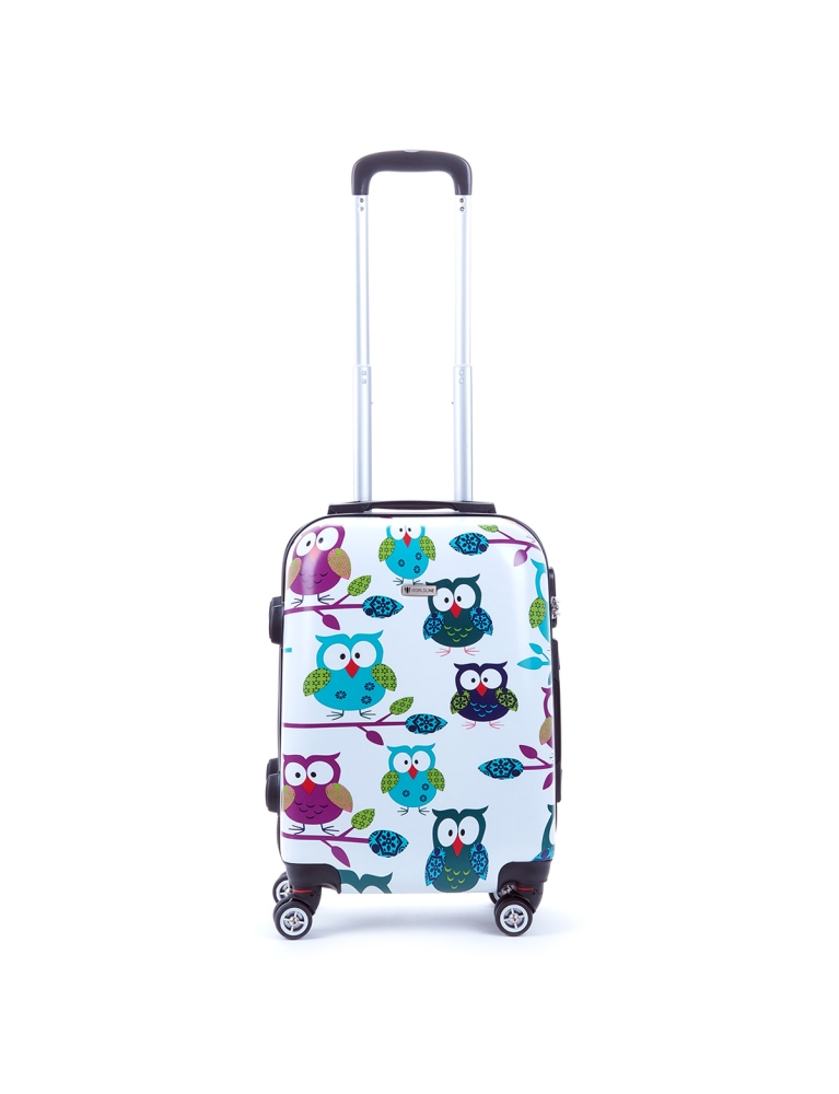Mała kolorowa walizka na 4 kółkach dla dzieci sowy Airtex 808