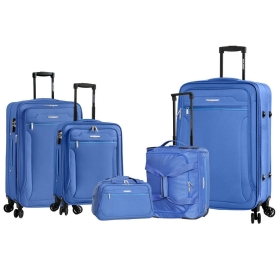 Zestaw walizek podróżnych na kółkach materiałowych 3 szt plus 2 torby 21403