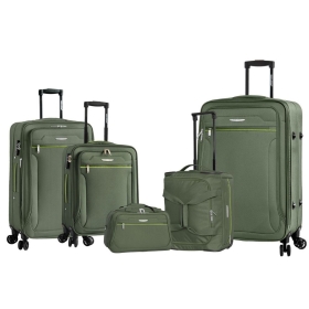 Zestaw walizek podróżnych na kółkach materiałowych 3 szt plus 2 torby 21403