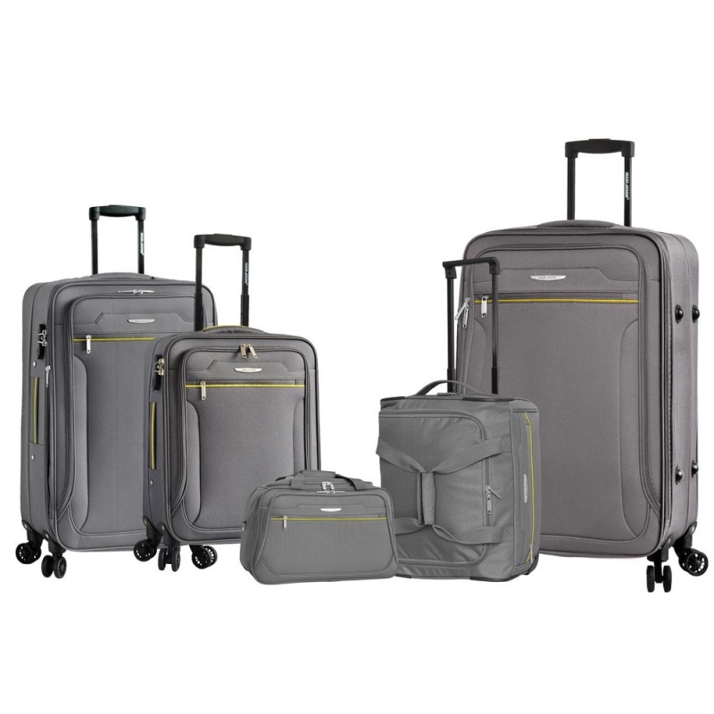 Zestaw walizek podróżnych na kółkach materiałowych 3 szt plus 2 torby 21403