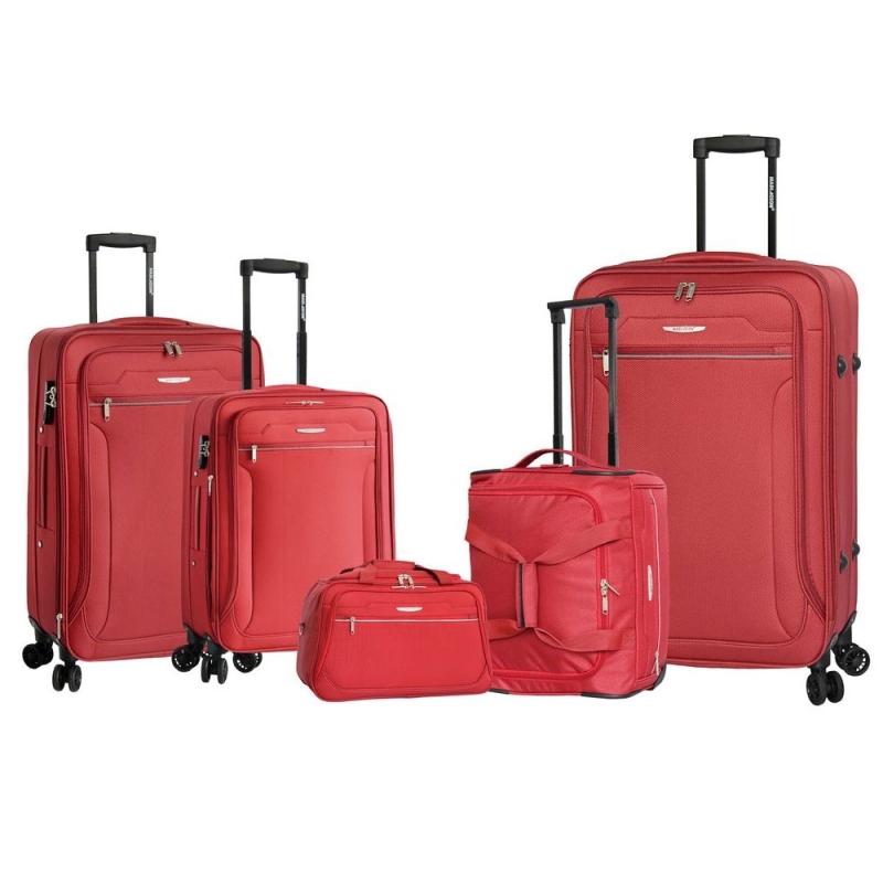 Zestaw walizek podróżnych na kółkach materiałowych 3 szt plus 2 torby 21403