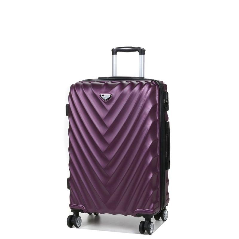 Średnia walizka podróżna na kółkach 60 l twarda ABS 93503