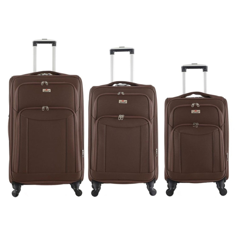 Zestaw walizek podróżnych na 4 kółkach materiałowych 3 sztuki 9774