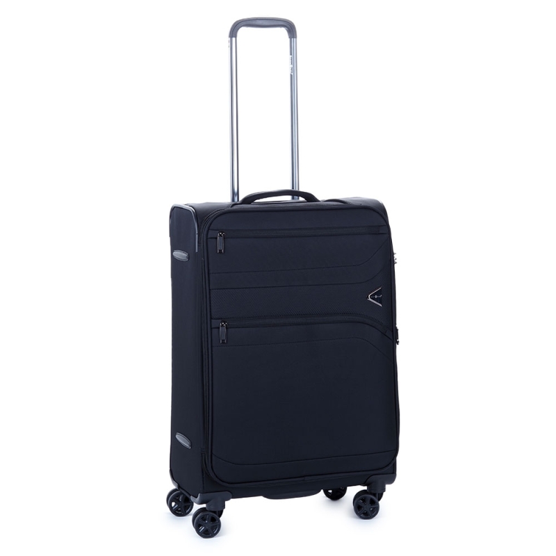 Walizka podróżna średnia na kółkach materiałowa, z poszerzeniem 80l 21505