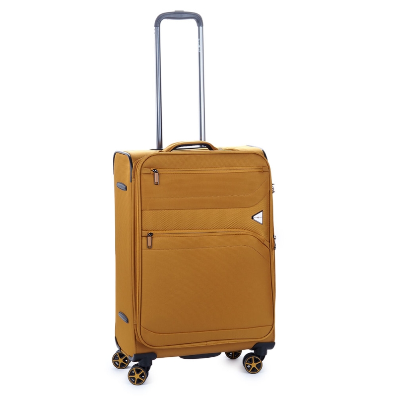 Walizka podróżna średnia na kółkach materiałowa, z poszerzeniem 80l 21505