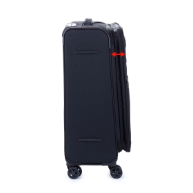 Walizka podróżna średnia na kółkach materiałowa, z poszerzeniem 80l 21505