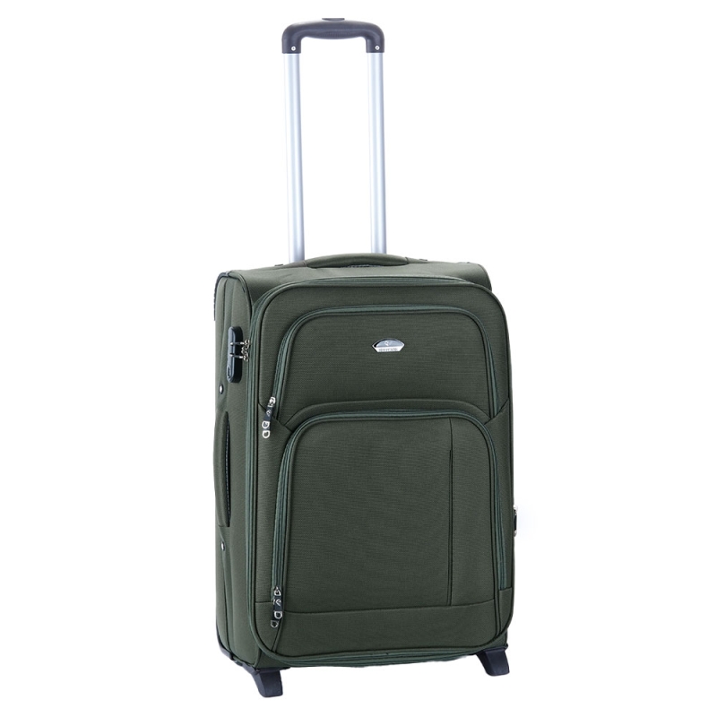 Średnia walizka podróżna na dwóch kółkach materiałowa 91074