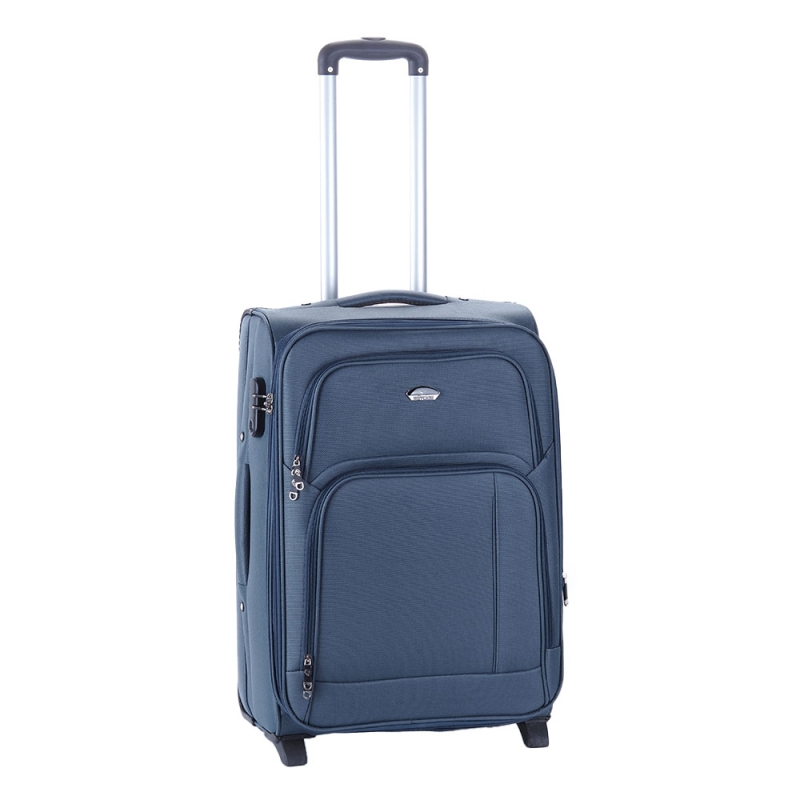 Średnia walizka podróżna na dwóch kółkach materiałowa 91074