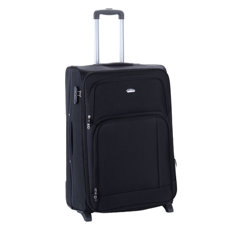 Duża walizka podróżna na dwóch kółkach materiałowa 91074