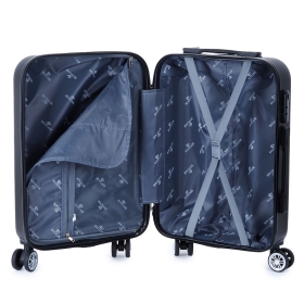 Walizka podróżna na kółkach mała do samolotu 55x40x23 twarda ABS SU625