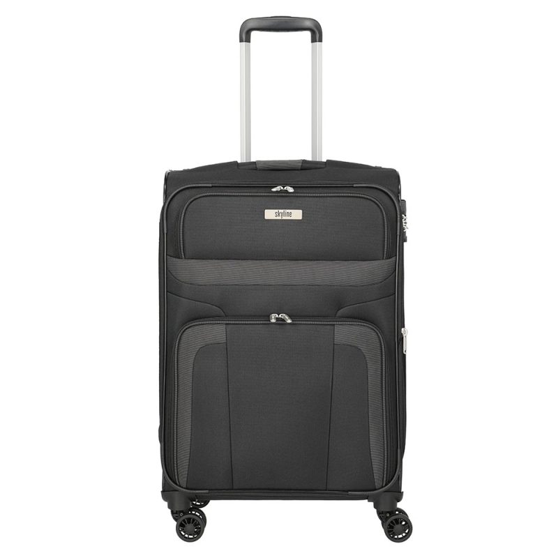 Walizka podróżna średnia na kółkach lekka, poszerzana 60 l TSA 98548