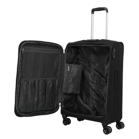 Walizka podróżna średnia na kółkach lekka, poszerzana 60 l TSA 98548