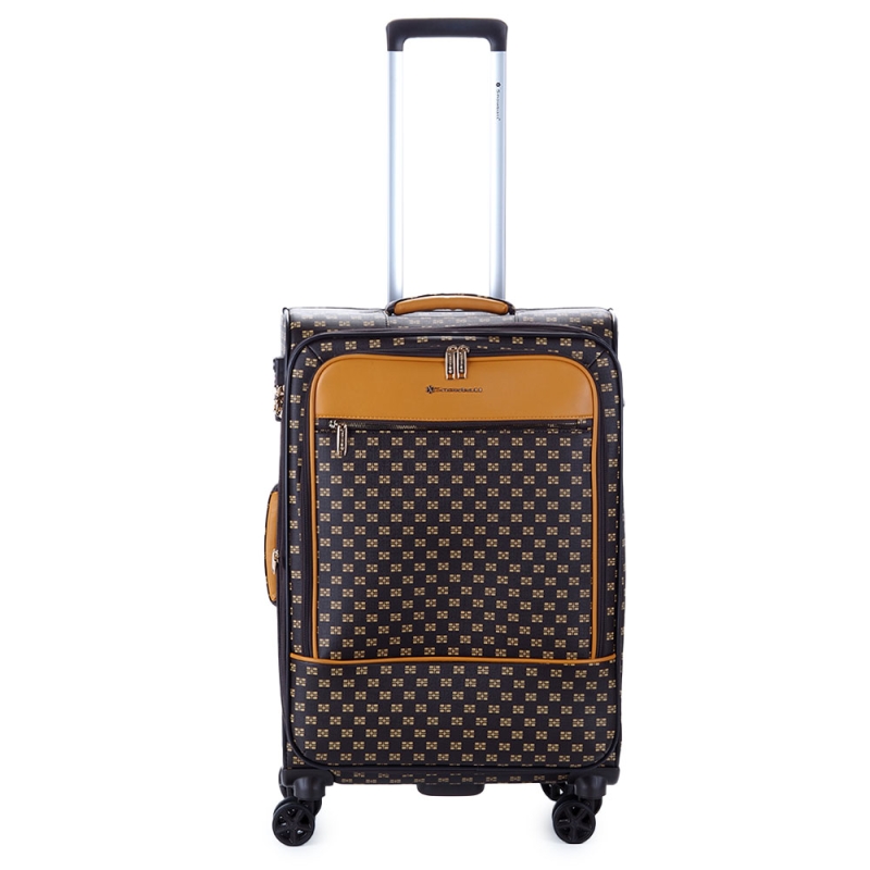 Walizka podróżna średnia na kółkach miękka z wzorem 70 l 39204