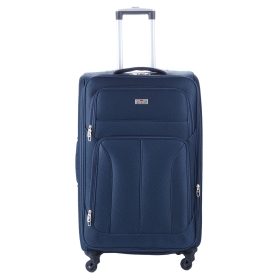 Duża walizka podróżna na 4 kółkach materiałowa poszerzana 120l 655