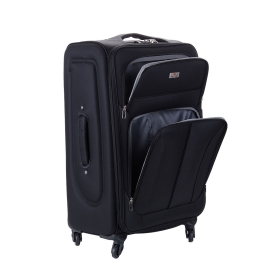 Duża walizka podróżna na 4 kółkach materiałowa poszerzana 120l 655