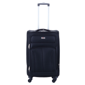 Średnia walizka podróżna na 4 kółkach materiałowa poszerzana 80l 655