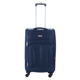 Średnia walizka podróżna na 4 kółkach materiałowa poszerzana 80l 655