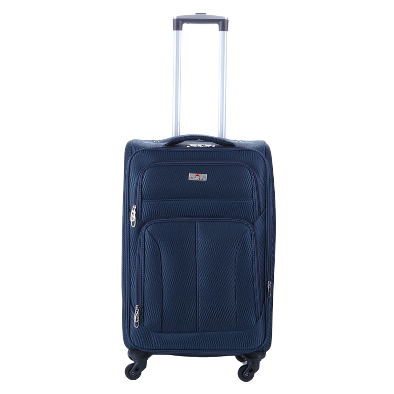 Średnia walizka podróżna na 4 kółkach materiałowa poszerzana 80l 655