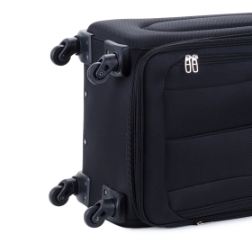 Średnia walizka podróżna na 4 kółkach materiałowa poszerzana 80l 655