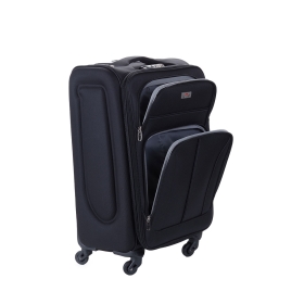 Średnia walizka podróżna na 4 kółkach materiałowa poszerzana 80l 655