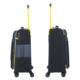 Walizka podróżna średnia na kółkach poszerzana, miękka 60 l 8000048