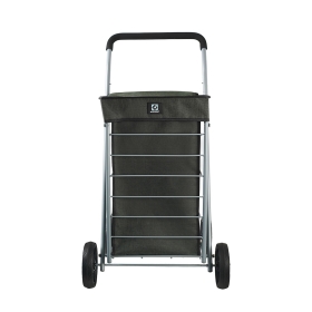 Duży wózek na zakupy do pchania na 4 kółkach z koszem, składany 42035