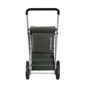 Duży wózek na zakupy do pchania na 4 kółkach z koszem, składany 42035