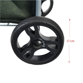 Duży wózek na zakupy do pchania na 4 kółkach z koszem, składany 42035