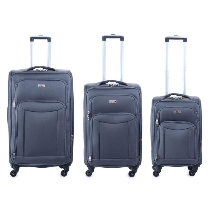 Zestaw walizek podróżnych na 4 kółkach materiałowych 3 sztuki 9774