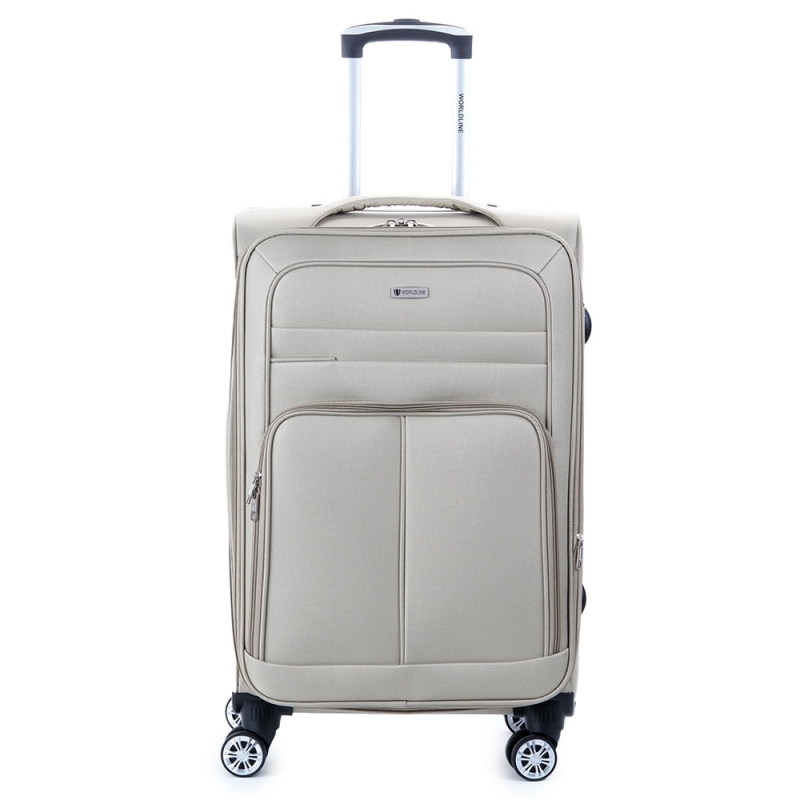 Walizka podróżna średnia na kółkach z poszerzeniem, miękka 60l 619