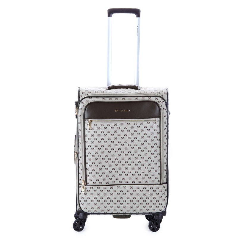 Walizka podróżna średnia na kółkach miękka z wzorem 70 l 39204