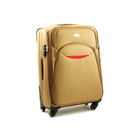 013 Średnia walizka na czterech kółkach beżowa