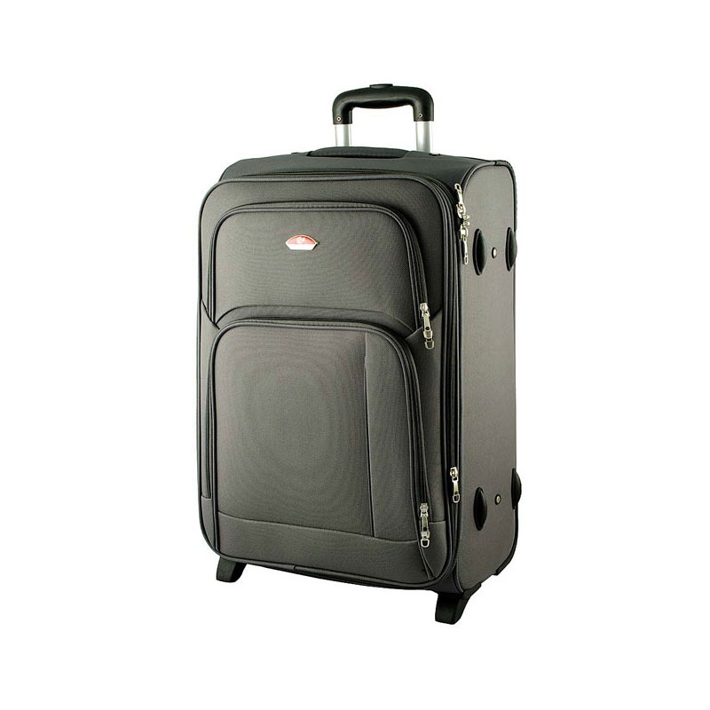 91074 Mała walizka kabinowa na kółkach miękka szara