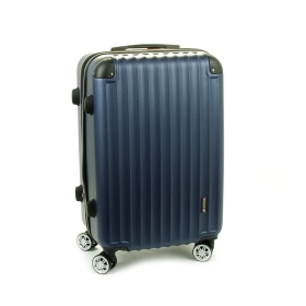622SU Duża walizka podróżna ABS na czterech kółkach granatowa