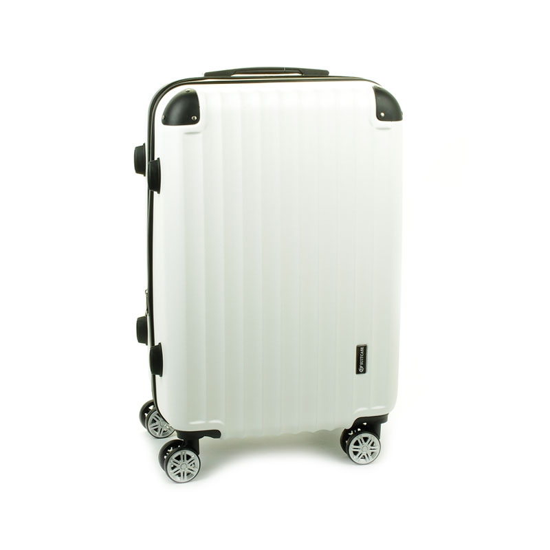 622SU Duża walizka podróżna ABS na czterech kółkach biała