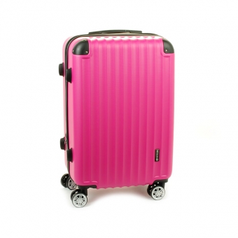 622SU Średnia walizka ABS na czterech kółkach różowa