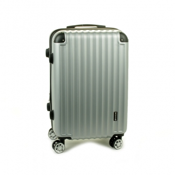 622SU Mała walizka ABS na czterech kółkach kabinowa srebrna