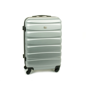 1030 David Jones Średnia walizka podróżna na kółkach ABS srebrna