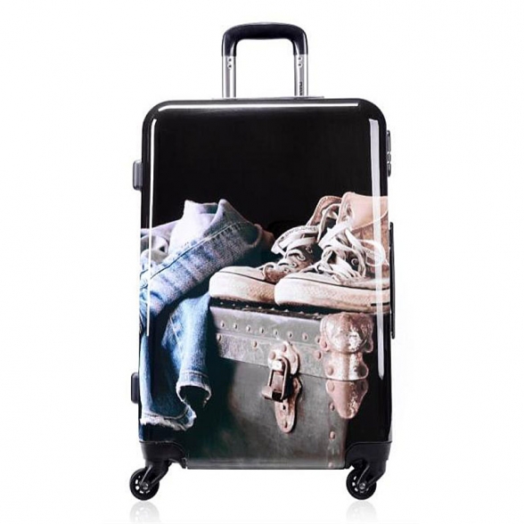 2052 Średnia walizka podróżna z nadrukiem polikarbon - David Jones
