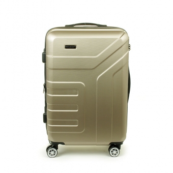 87104 Duża walizka podróżna na kółkach ABS - Madisson beżowa