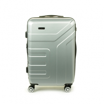 87104 Duża walizka podróżna na kółkach ABS - Madisson srebrna