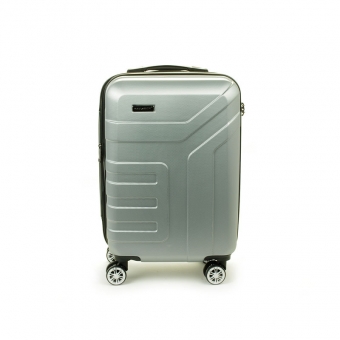 87104 Mała walizka podróżna na kółkach ABS - Madisson srebrna