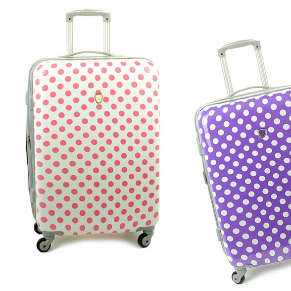 Średnia kolorowa walizka podróżna na kółkach w kropki - Madisson 16820