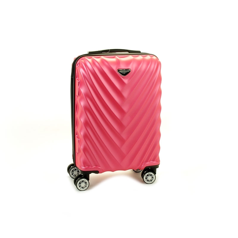 93503 Mała walizka podróżna na kółkach twarda - Madisson różowa