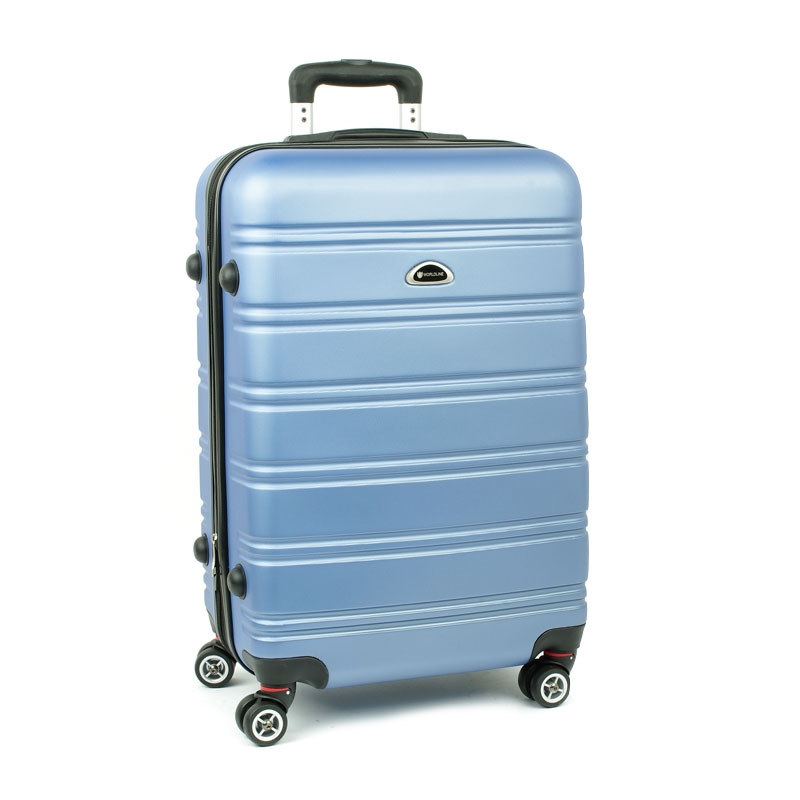 531 Duża walizka podróżna na czterech kółkach ABS - Airtex niebieska jasna