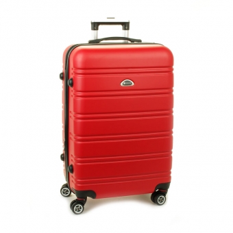 531 Średnia walizka podróżna na czterech kółkach ABS - Airtex czerwona