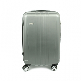 602 Duża walizka podróżna na czterech kółkach twarda ABS - Airtex stalowa szara