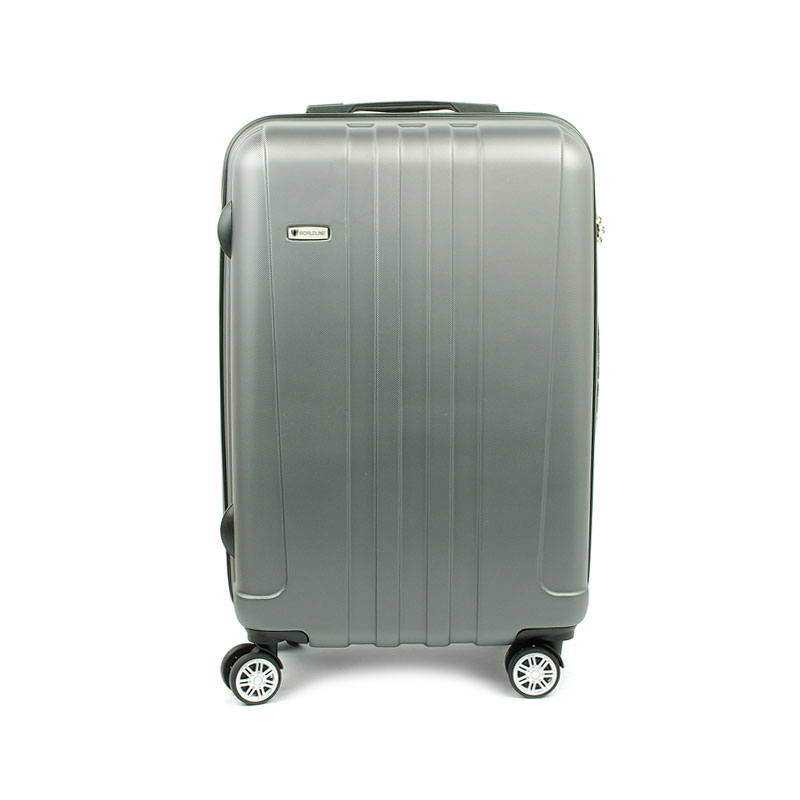 602 Duża walizka podróżna na czterech kółkach twarda ABS - Airtex stalowa szara