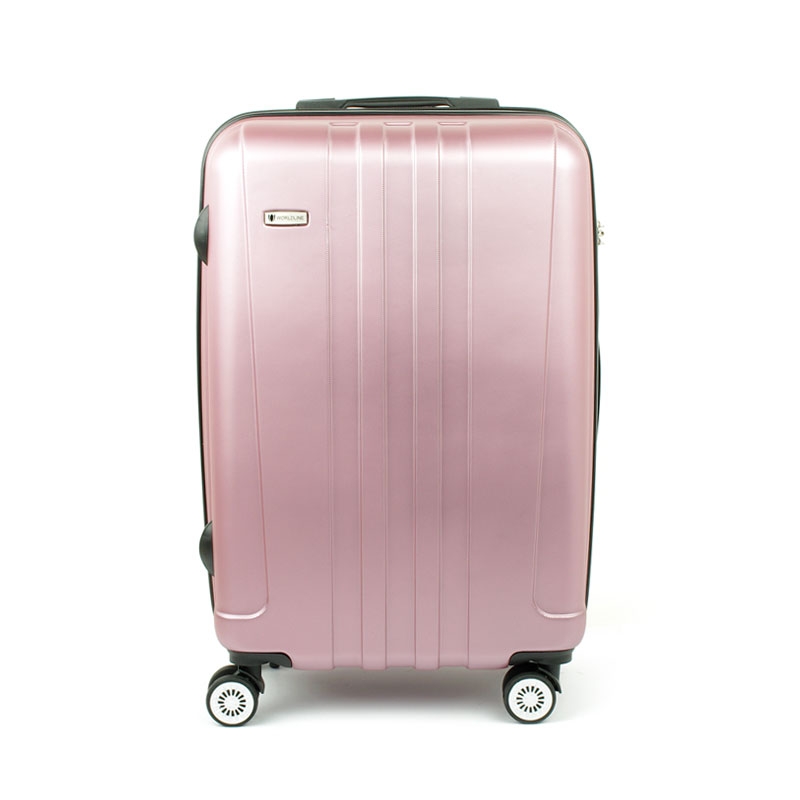 602 Duża walizka podróżna na czterech kółkach twarda ABS - Airtex różowa jasna
